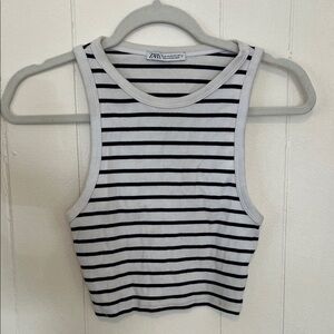 Zara Monochrome Striped Tank Top